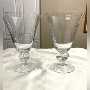 SET OF 2 BLANKA BY MALERAS SWEDEN CRYSTAL WATER GOBLETS